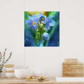 Bouquet de papilles bleues Poster d'art / Imprimer (Cuisine)