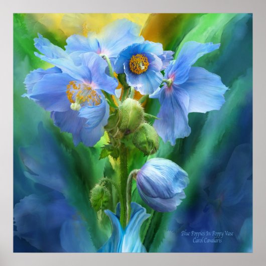 Bouquet de papilles bleues Poster d'art / Imprimer (Devant)