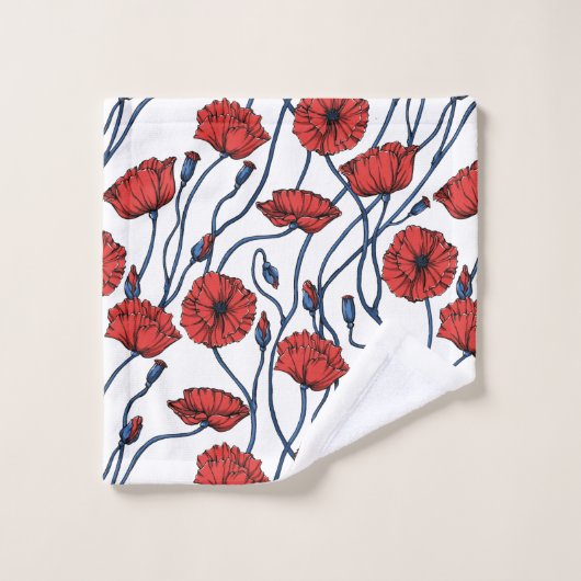 Bouquet de pavot (Gant de toilette)