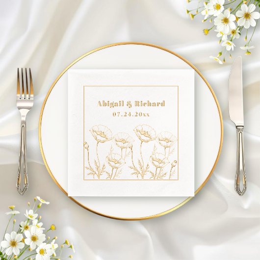 Bouquet de pavots fleur sauvage mariage à fleurs