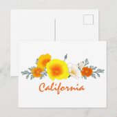 Bouquet de Poppy avec carte postale Texte de Calif (Devant / Derrière)