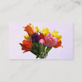 Bouquet de printemps avec tulipes et Carte de visi (Dos)