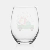 Bouquet de printemps de camion vert Verre sans pie (Verso)