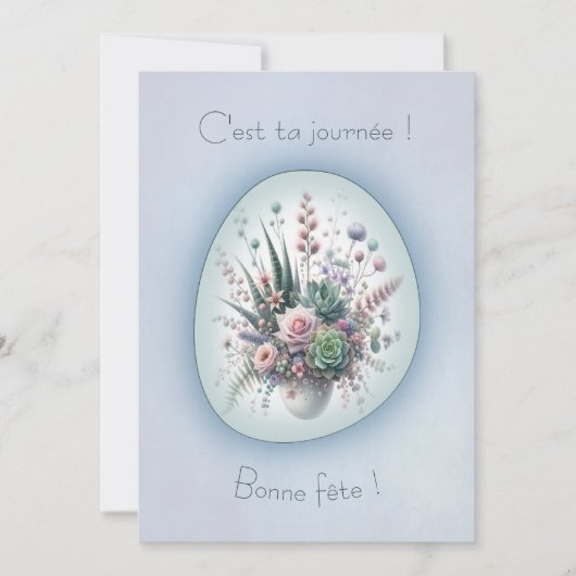 Bouquet de rêve, carte de voeux simple style Boho (Devant)