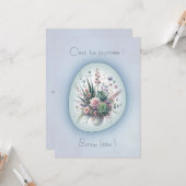 Bouquet de rêve, carte de voeux simple style Boho (Devant/Arrière en situation)