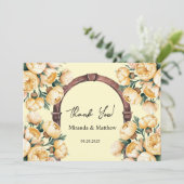 Bouquet de rose jaune beurre Mariage Merci Cartes (Debout devant)