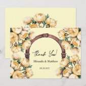 Bouquet de rose jaune beurre Mariage Merci Cartes (Devant / Derrière)