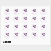 Bouquet de rose violet Aquarelle Stickers de maria (Feuille)