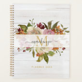Bouquet de roses aquarelles rustiques à monogramme (Devant)