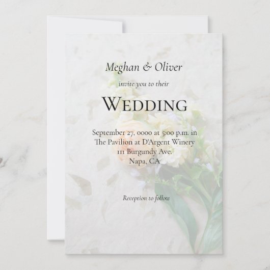 Bouquet de roses coloré bracelet Invitation (Devant)