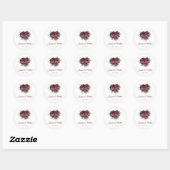 Bouquet de roses de Bourgogne Stickers de mariage  (Feuille)
