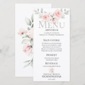 Bouquet de roses romantiques Menu Mariage (Devant / Derrière)
