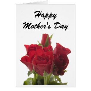 Bouquet de roses rouges - Carte de fête des mères