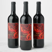 Bouquet de rouge bouteille de vin étiquette (Bouteilles)