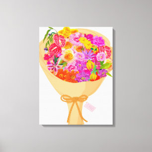 Bouquet de toile de fleurs colorées Imprimer