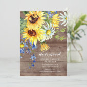 Bouquet de tournesol du pays Faire-part de déplace (Debout devant)