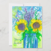 Bouquet de tournesol Invitation de fête d'annivers (Devant)