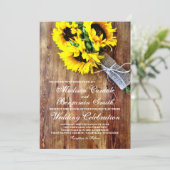 Bouquet de tournesol Invitations Mariages campagna (Debout devant)