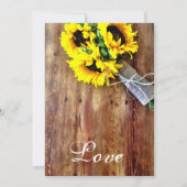 Bouquet de tournesol Invitations Mariages campagna (Dos)