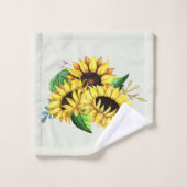 Bouquet de tournesol jaune en aquarelle (Gant de toilette)