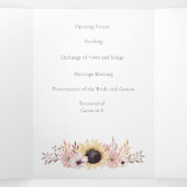 Bouquet de tournesol Programme de mariage plié (Intérieur au milieu)