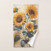 Bouquet de tournesols jaunes (Serviette à main)
