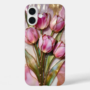 Bouquet de tulipes roses Coque de téléphone Cadeau