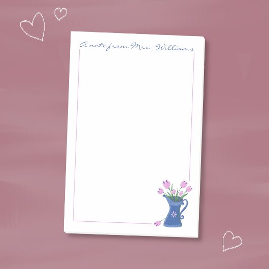 Bouquet de tulipes roses Post-It Notes pour enseig