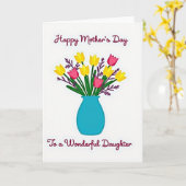 Bouquet de vase rayé Carte Hello (Fleur jaune)