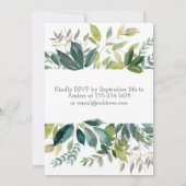 Bouquet de verdure Invitation de la partie d'engag (Dos)