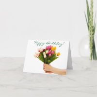 Bouquet de voeux d'anniversaire Carte d'anniversai