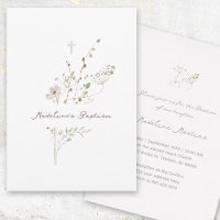 Bouquet délicat fleur sauvage | Invitation au bapt
