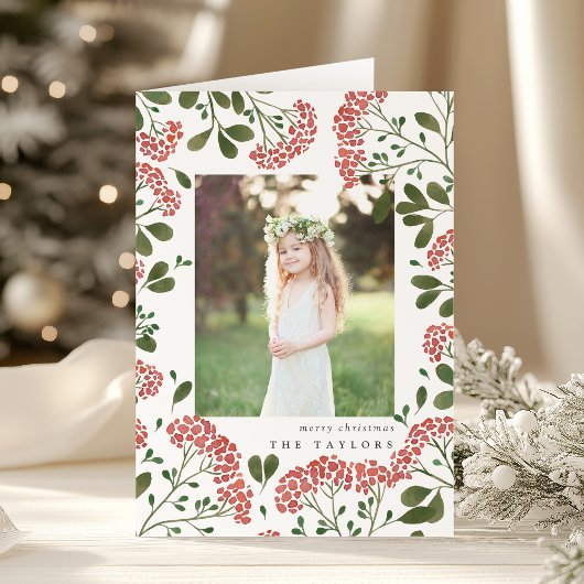 Bouquet d'hiver | Carte de vacances pliée