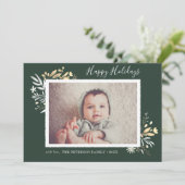 Bouquet d'hiver Joyeux Carte photo de vacances (Debout devant)