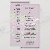 Bouquet d'orchidées pourpres et programme de maria (Devant / Derrière)