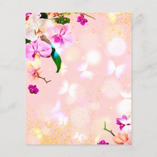 Bouquet d'orchidées romantiques Menu de mariage él (Dos)