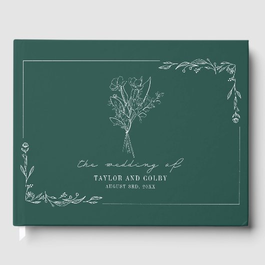 Bouquet Emerald Rustic Wedding Gastenboek (Voorkant)