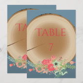 Bouquet en bois rustique - Numéro de table (Devant / Derrière)