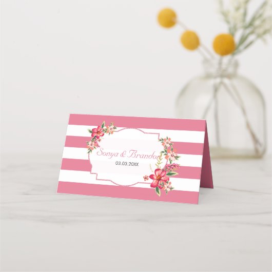 Bouquet en witte en roze strepen (Achterkant)