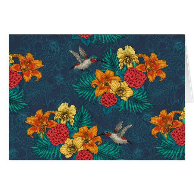 Bouquet et colibris tropicaux (Devant horizontal)