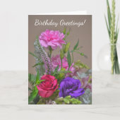 Bouquet Fleur Jardin Art Carte Anniversaire (Devant)