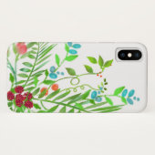 Bouquet Fleur sauvage bleu et rouge iPhone / coque (Dos (Horizontal))