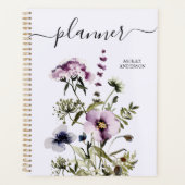 Bouquet Fleur sauvage pourpre Aquarelle Florale (Devant)