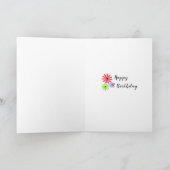 Bouquet floral amusant avec carte de nom Anniversa (Intérieur)