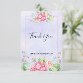 Bouquet floral aquarelle rose moderne Merci (Debout devant)