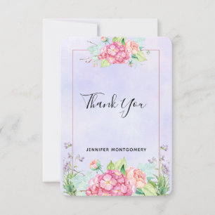 Bouquet floral aquarelle rose moderne Merci