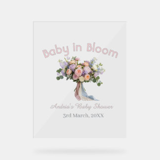 bouquet floral baby in bloom shower bébé rétro ros