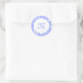 Bouquet floral bleu Monogramme Stickers initiaux (Sac)