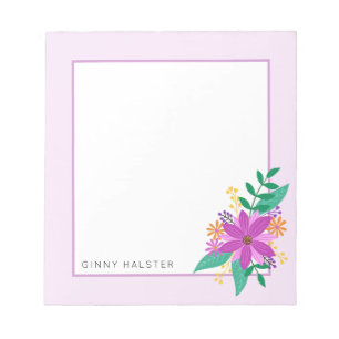 Bouquet floral Bloc-notes personnalisé 5,5 po x 6 