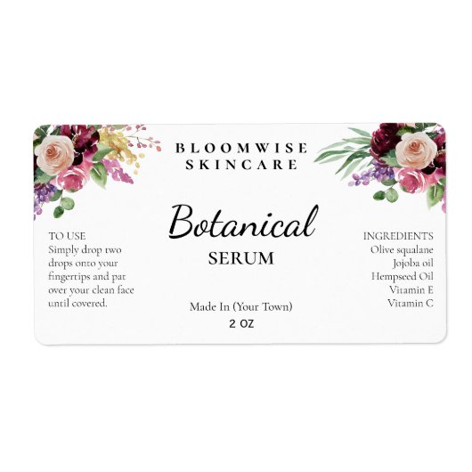 Bouquet floral bohème face Étiquettes (Devant)